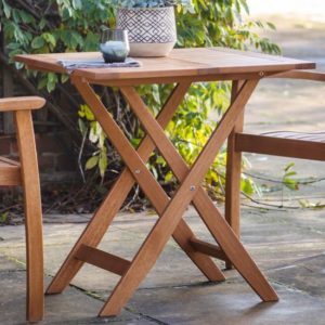 Girana Outdoor Square Folding Wooden Dining Table In Natural