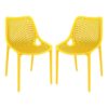 Aultas Outdoor Yellow Stacking Dining Chairs In Pair