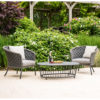 Crod Outdoor Curved Lounge Chairs With Coffee Table In Grey