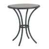 Crod Outdoor Pebble Wooden Bistro Table With Grey Metal Frame