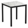 Extro Square 60cm Wooden Dining Table In Mixed Terrazzo