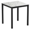 Extro Square 69cm Wooden Dining Table In Mixed Terrazzo