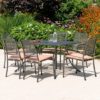 Prats Outdoor 1450mm Dining Table With 6 Chairs In Ochre
