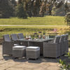 Renx Outdoor 10 Seater Cube Dining Set In Grey Weave Rattan