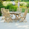 Robalt 1300mm Dining Table With 4 Folding Chairs In Natural