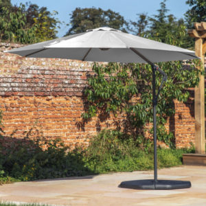 Titusville Cantilever Polyester Fabric Parasol In Grey