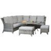Savvy Corner Weave Dining Sofa Set With Ice Bucket In Grey