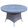 Fetsa Outdoor Round 135cm Dining Table In Flat Brown Weave