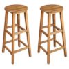 Annalee Brown Wooden Bar Stools In A Pair