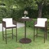 Anya Small Poly Rattan Bar Table With 2 Avyanna Chairs In Brown