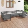 Laurie Solid Pinewood Garden Lounge Set In Grey