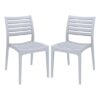 Albany Silver Grey Polypropylene Dining Chairs In Pair