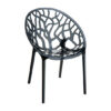Cancun Clear Polycarbonate Transparent Dining Chair In Black
