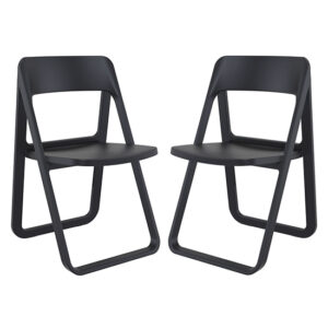 Durham Black Polypropylene Dining Chairs In Pair