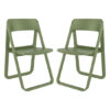 Durham Olive Green Polypropylene Dining Chairs In Pair