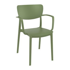 Lisa Polypropylene With Glass Fiber Dining Chair In Olive Green
