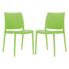 Mesa Tropical Green Polypropylene Dining Chairs In Pair