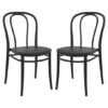 Victor Black Polypropylene Dining Chairs In Pair