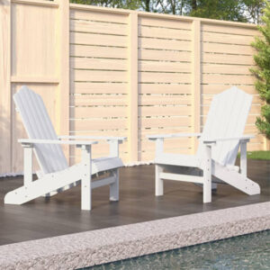 Clover White HDPE Garden Seating Chairs In Pair