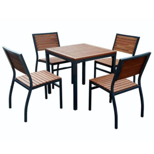 Dylan Hardwood Dining Table Square With 4 Side Chairs