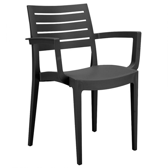 Marcel Polypropylene Firenze Arm Chair In Anthracite
