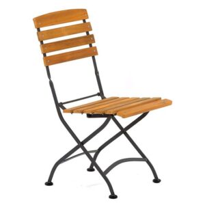 Noah Acacia Wood Folding Side Chair With Steel Frame