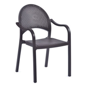 Odilia Outdoor Polypropylene Armchair In Brown