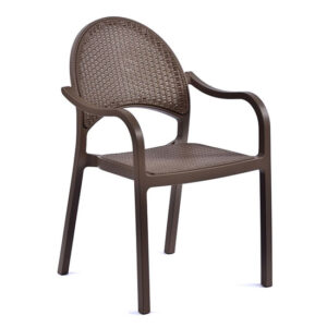 Odilia Outdoor Polypropylene Armchair In Taupe