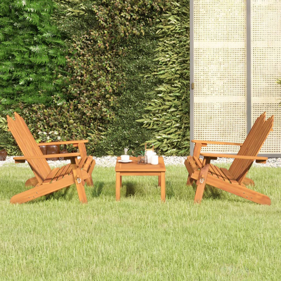 Kaius Solid Wood 3 Piece Garden Lounge Set With Bench In Acacia