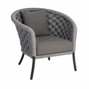 Crod Rattan Outdoor Dining Chair With Cushion In Light Grey