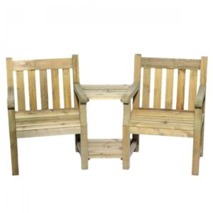 Darko Wooden Seating Set In Green Natural