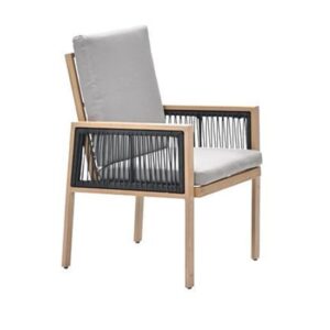 Dove Desert Sand Aluminium Garden Dining Chairs In Pair