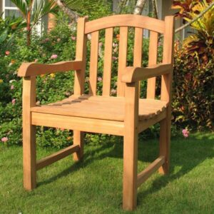 Archbold Wooden Outdoor Arm Chair In Teak