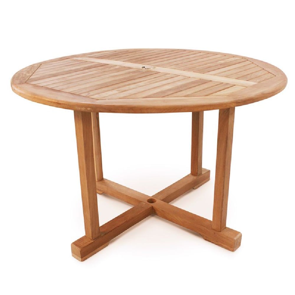 Sierra Large Wooden Round Dining Table In Teak
