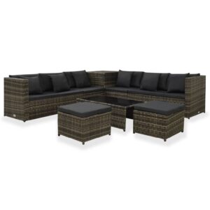 Carlton Rattan Garden Lounger Set With Cushions In Grey