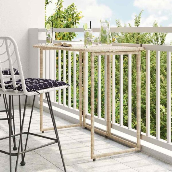 Epping Rattan Garden Folding Dining Table In Beige