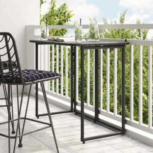Epping Rattan Garden Folding Dining Table In Black