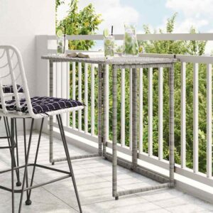 Epping Rattan Garden Folding Dining Table In Grey