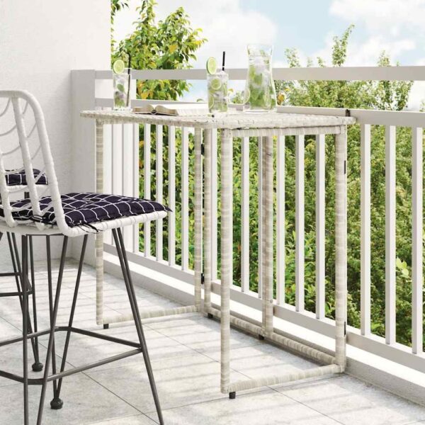 Epping Rattan Garden Folding Dining Table In Light Grey