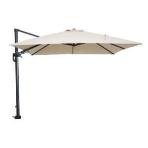 Hillsboro Polyester Garden Parasol In Ecru And Black