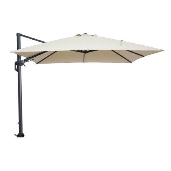 Hillsboro Polyester Garden Parasol In Ecru And Black