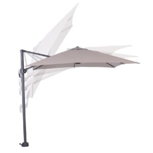 Hillsboro Small Polyester Garden Parasol In Sand And Dark Grey
