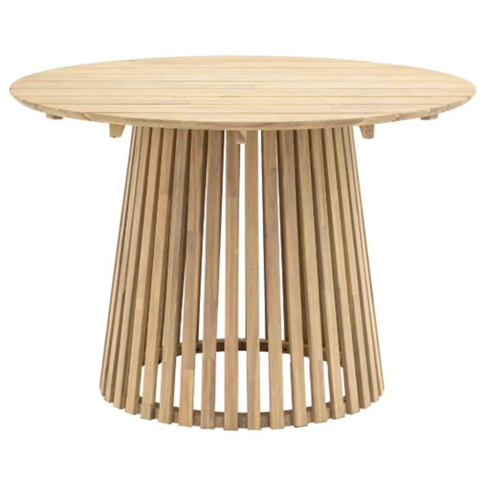 Rifle Outdoor Wooden Round Dining Table In Natural