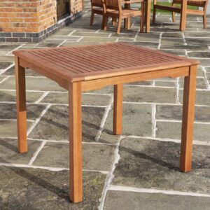 Walsall Wooden Garden Square Dining Table In Honey Brown