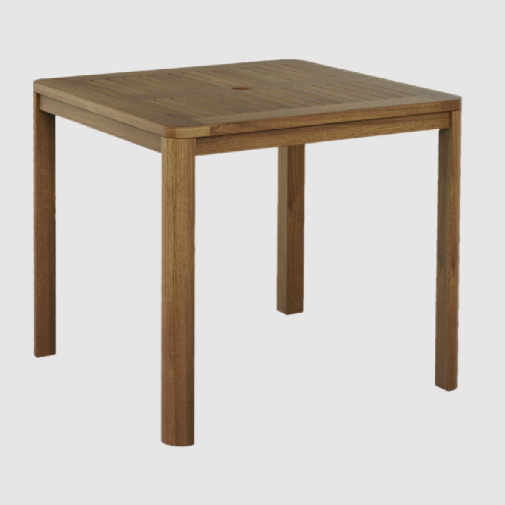 Bolivia Wooden Garden Square Dining Table In Rich Brown