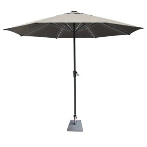 Hialeah Polyester Outdoor Parasol With LED In Stone