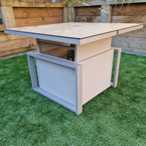 Mchenry Garden Ceramic Glass Top Lift Up Dining Table In Natural