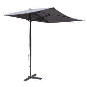 Peebles Polyester Fabric Garden Half Parasol In Grey