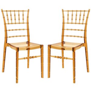 Calhoun Amber Transparent Polycarbonate Side Dining Chairs In Pair