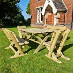 Amersham Wooden Garden 6 Seater Dining Set In Natural